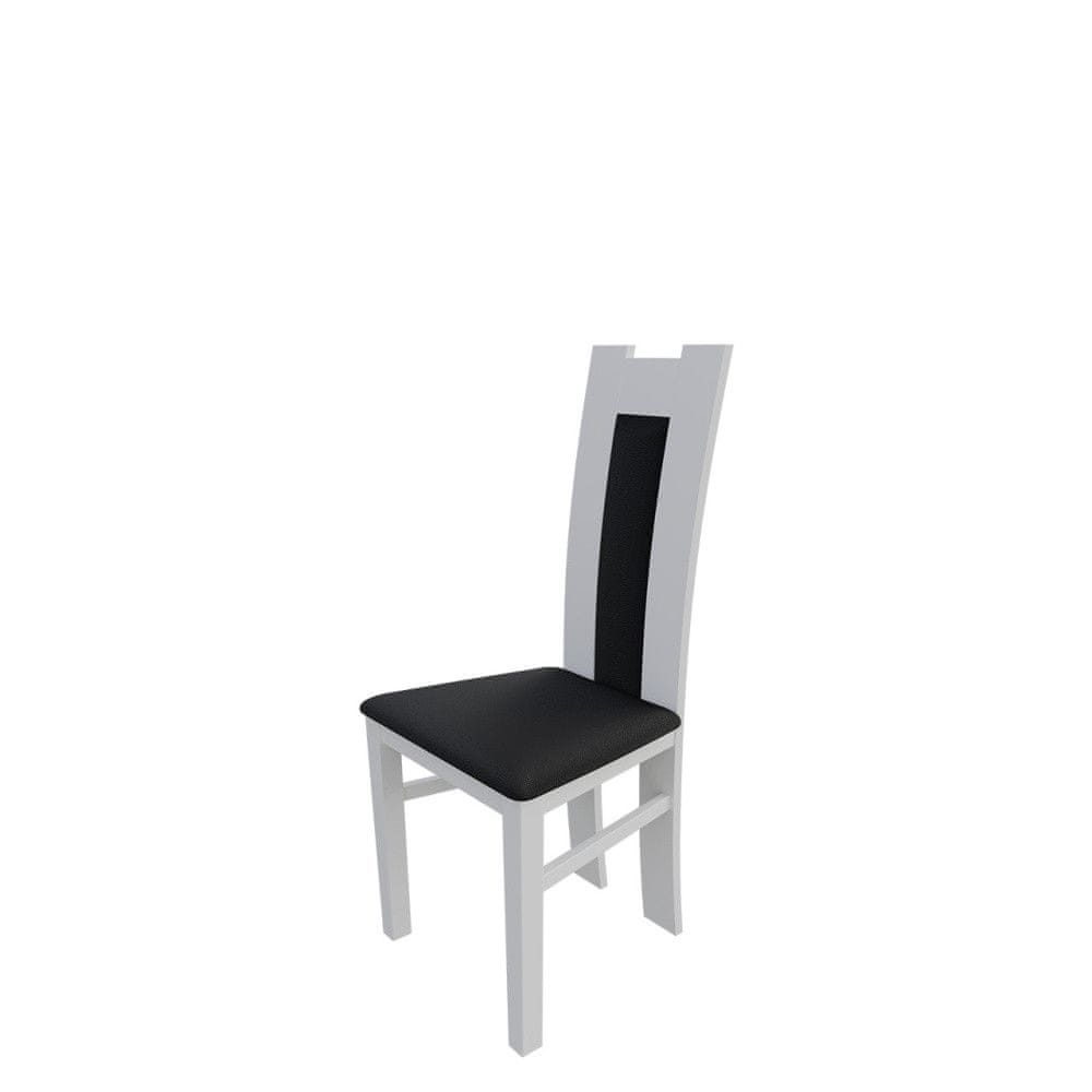 Veneti Jedálenská stolička MOVILE 18 - biela / čierna ekokoža